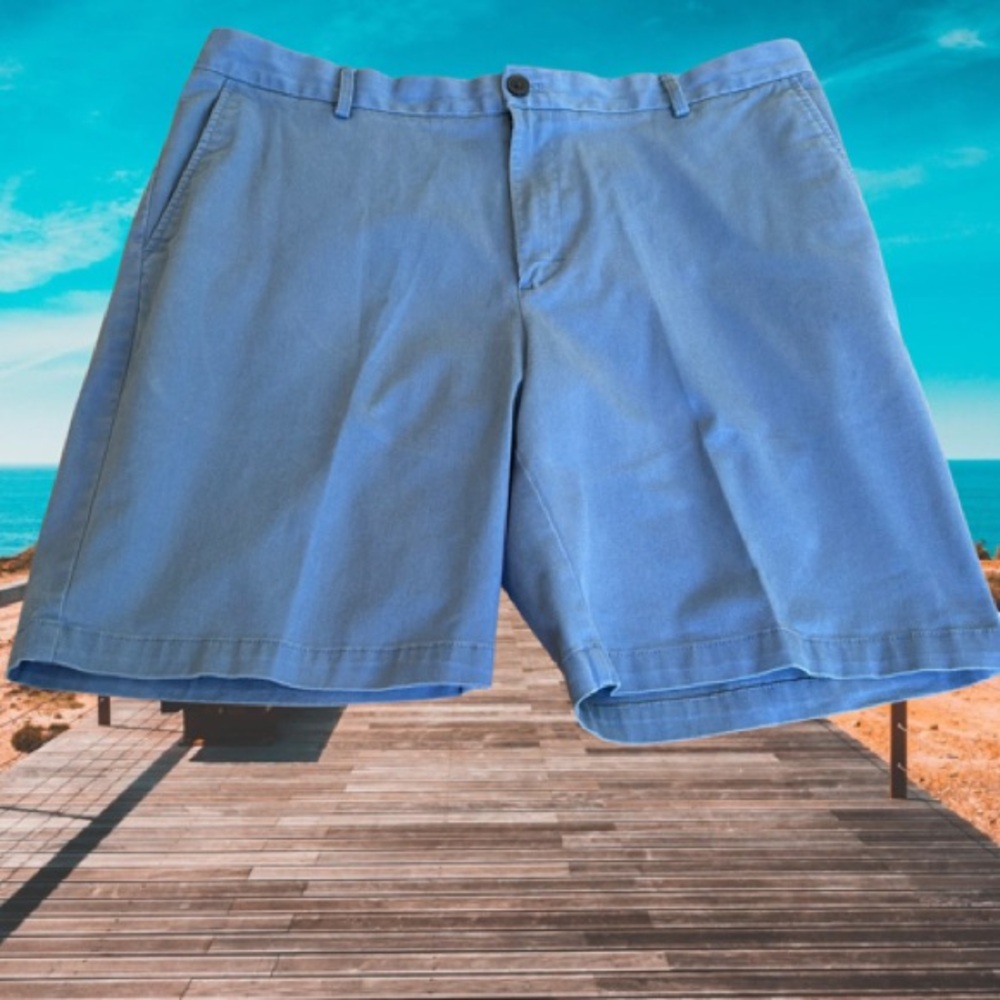 Izod Blue Flat Front Shorts Casual Style